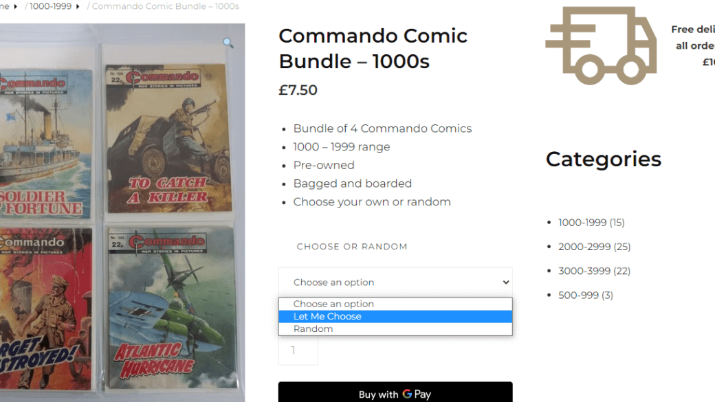 How to order our Commando comic bundles